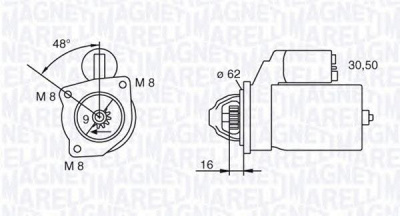 MAGNETI MARELLI 063222908010 -  Стартер